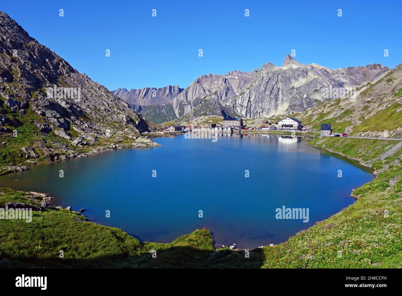 Great St Bernard Lake, Italy, Aosta Valley, Saint Remy en Bosses Stock Photo