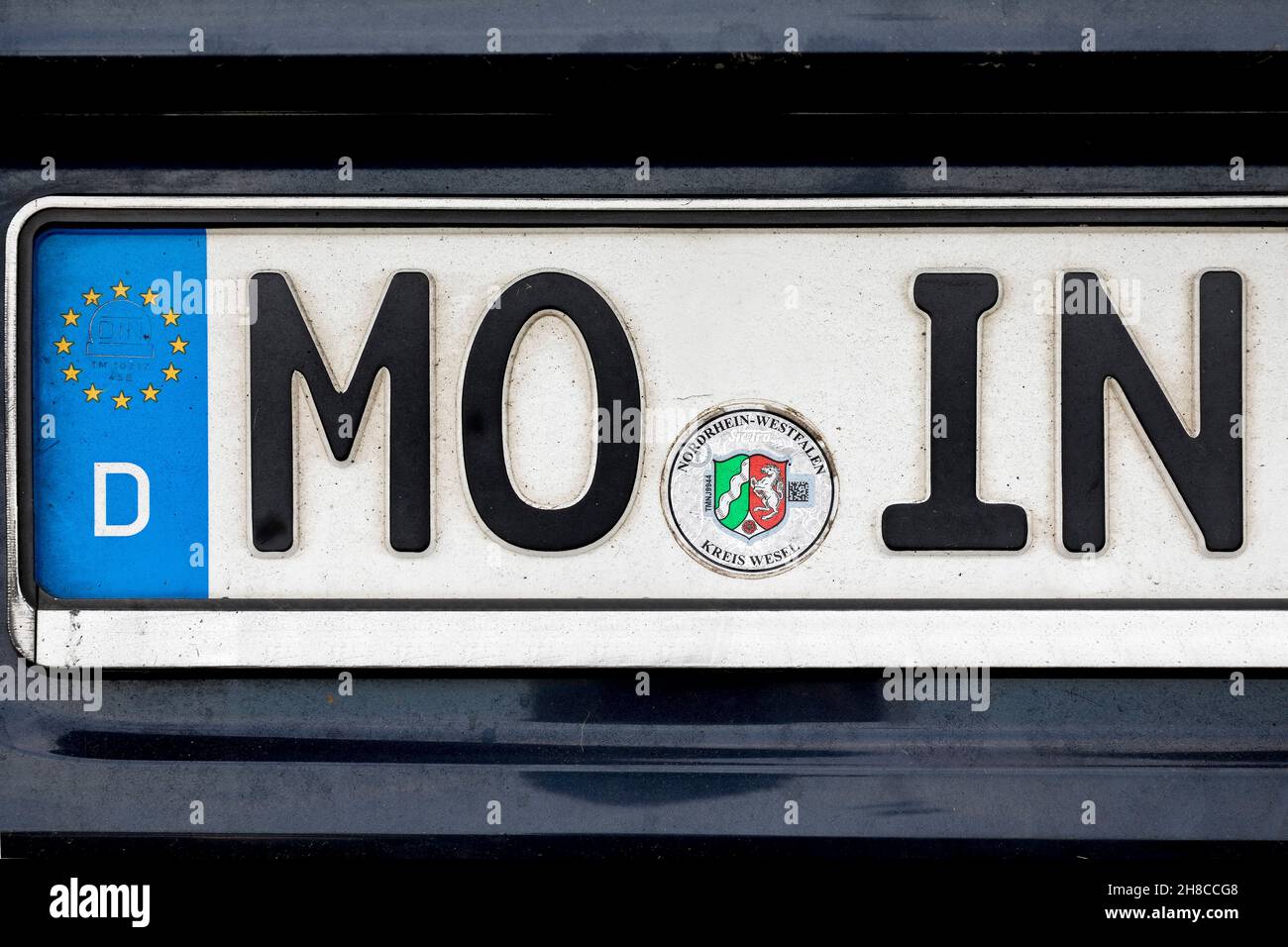 WES Moers MOIN 01.tif, license sogn MO IN of Moers, Germany, North Rhine-Westphalia, Moers Stock Photo