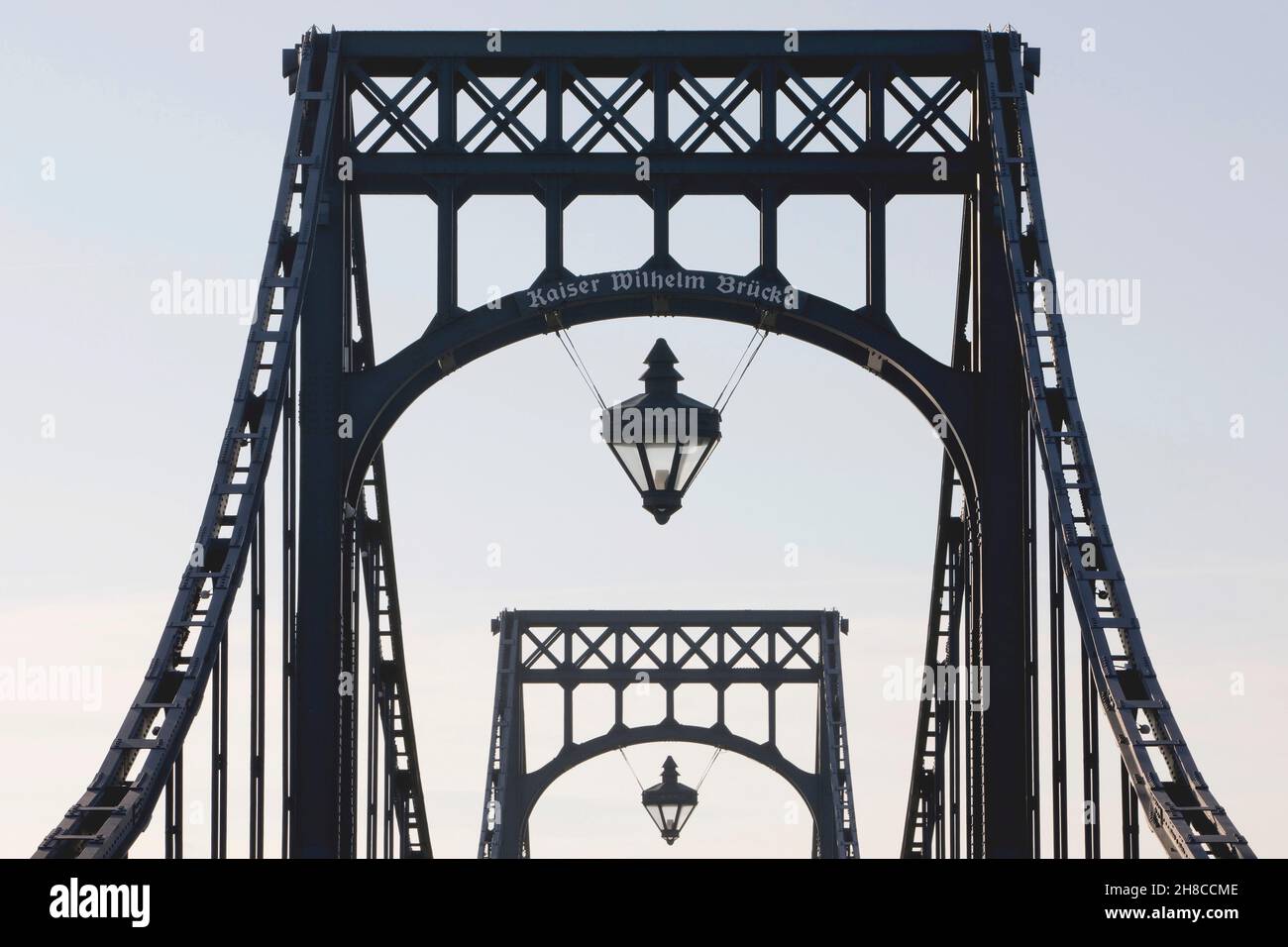 Emperor William Bridge in backlight, Germany, Lower Saxony, Wilhelmshaven Stock Photo