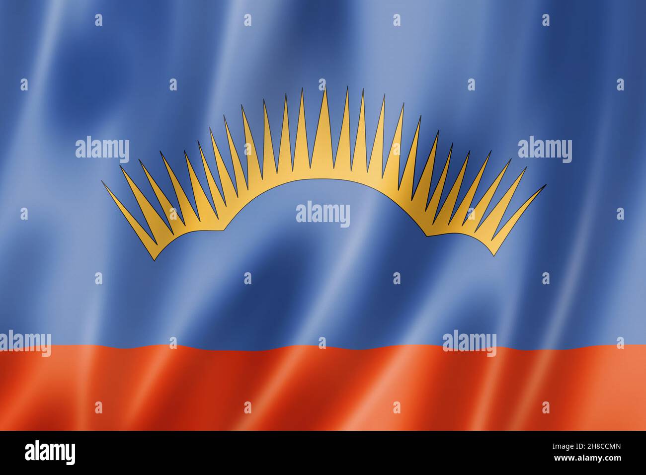 Murmansk state - Oblast - flag, Russia waving banner collection. 3D ...