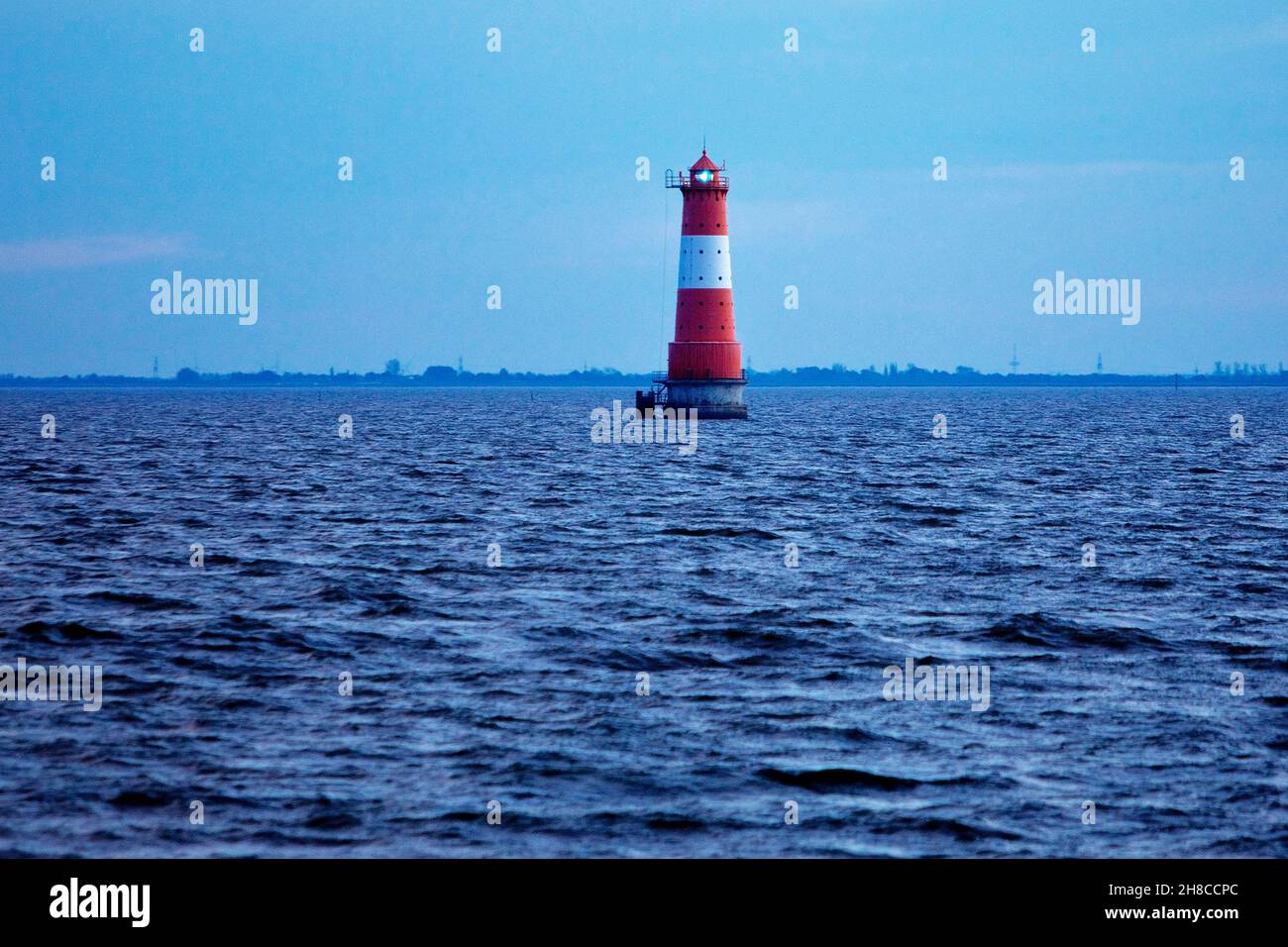 lighthouse Arngast in Jade Bay, Germany, Lower Saxony, Jadebusen Stock Photo