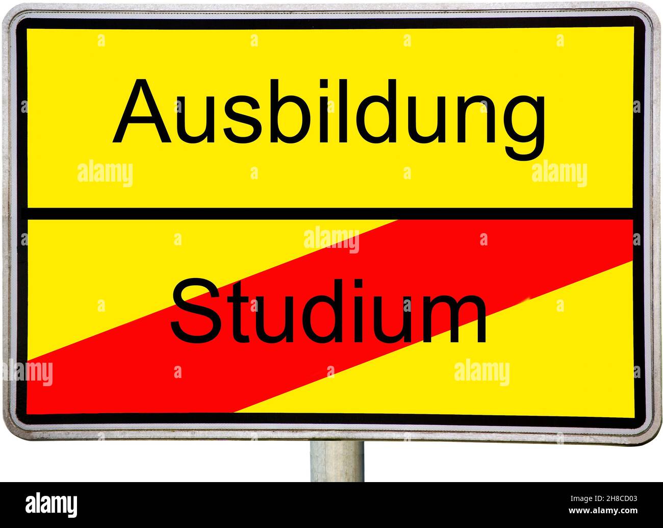 road sign Ausbildung / Studium, studying / vocational training, Germany Stock Photo