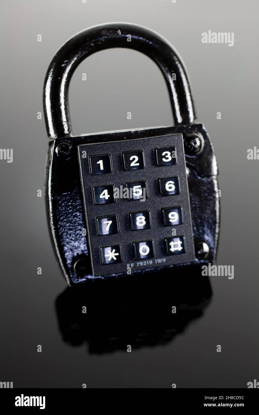 close combination lock, cut out Stock Photo