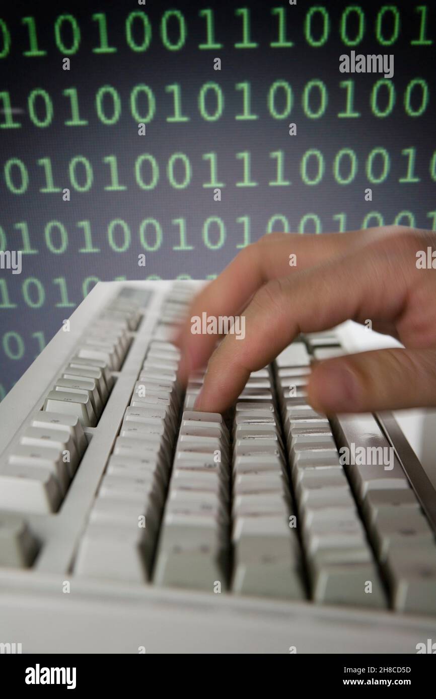 computer keyboard, information processing Stock Photo