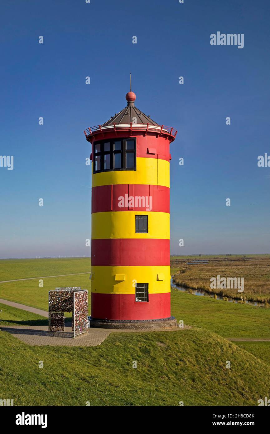 lighthouse of Pilsum, Germany, Lower Saxony, East Frisia, Pilsum Stock Photo