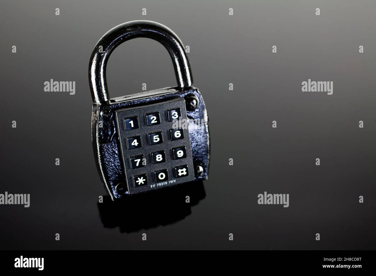 close combination lock, cut out Stock Photo