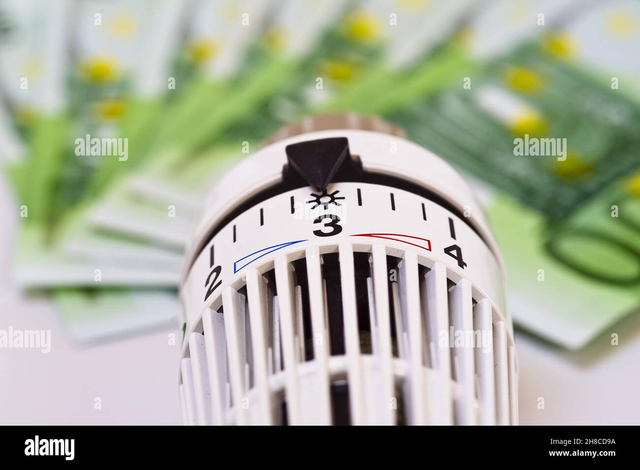 thermostatic radiator valve, increase of heating costs Stock Photo Alamy