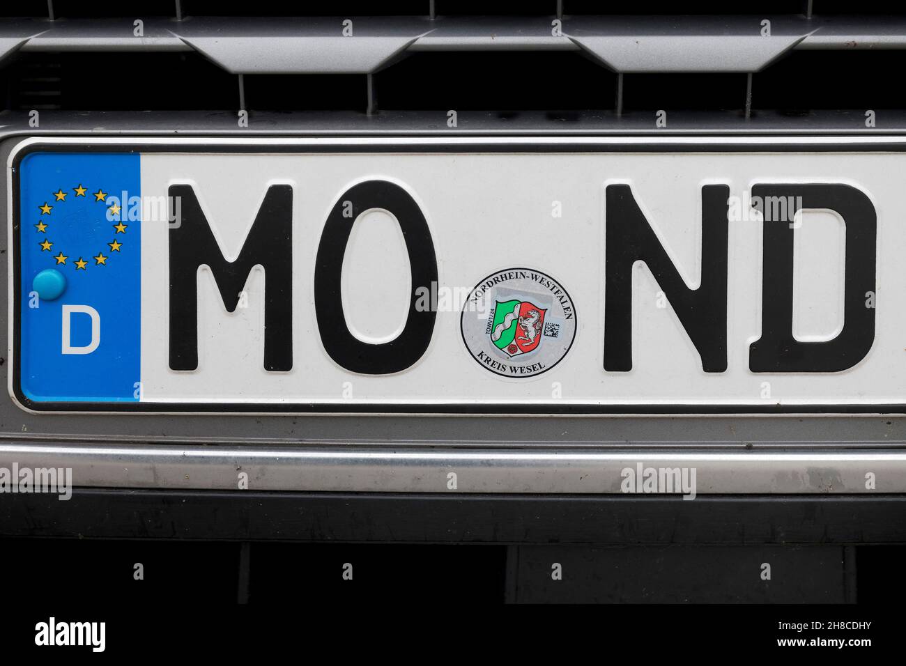 license sogn MO ND, moon of Moers, Germany, North Rhine-Westphalia, Moers Stock Photo