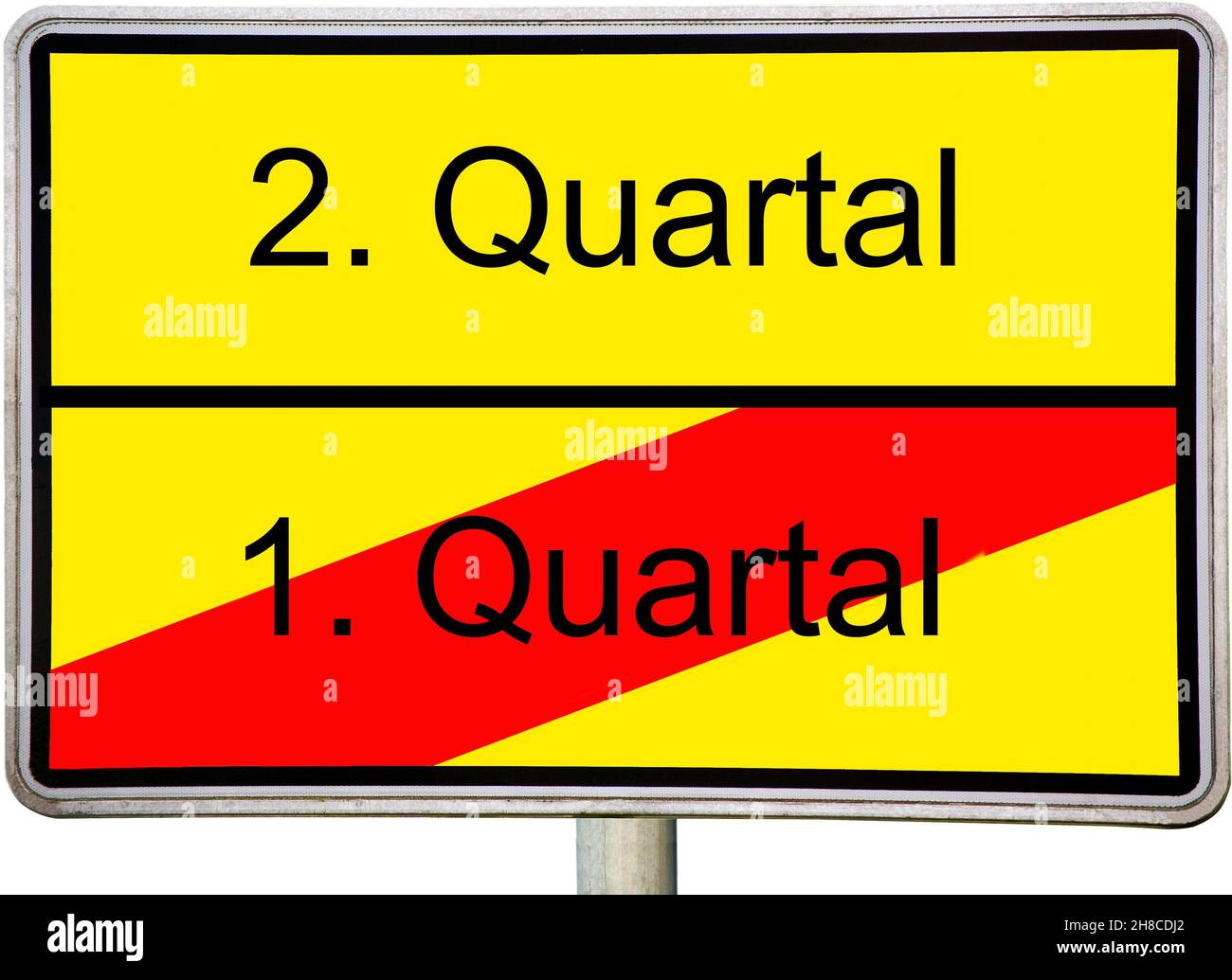 city sign 1. Quartal / 2. Quartal, first/second quarter, Germany Stock Photo