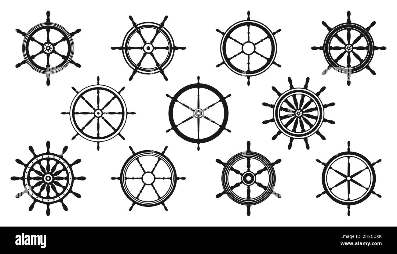 Ship's wheel vintage grunge vector illustration. Retro rudder wheel tattoo.  Stock Vector | Adobe Stock