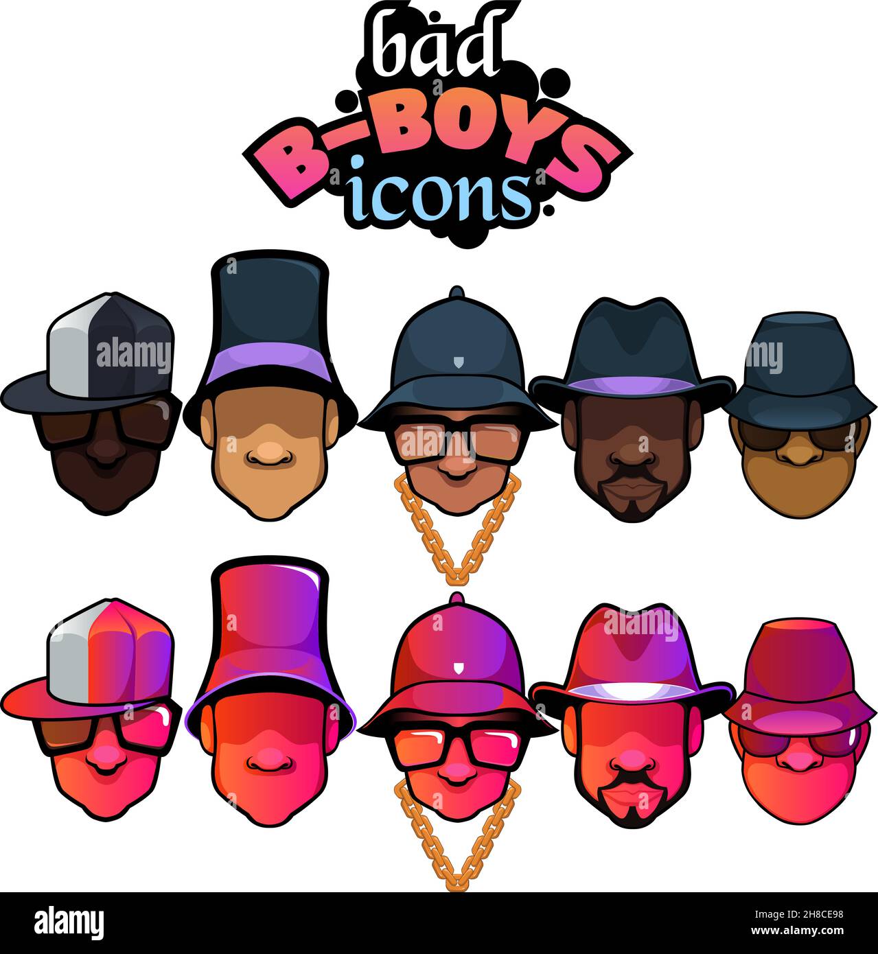 Bad BBoy Character Mascots A stylish brand mascot cartoon. Perfect