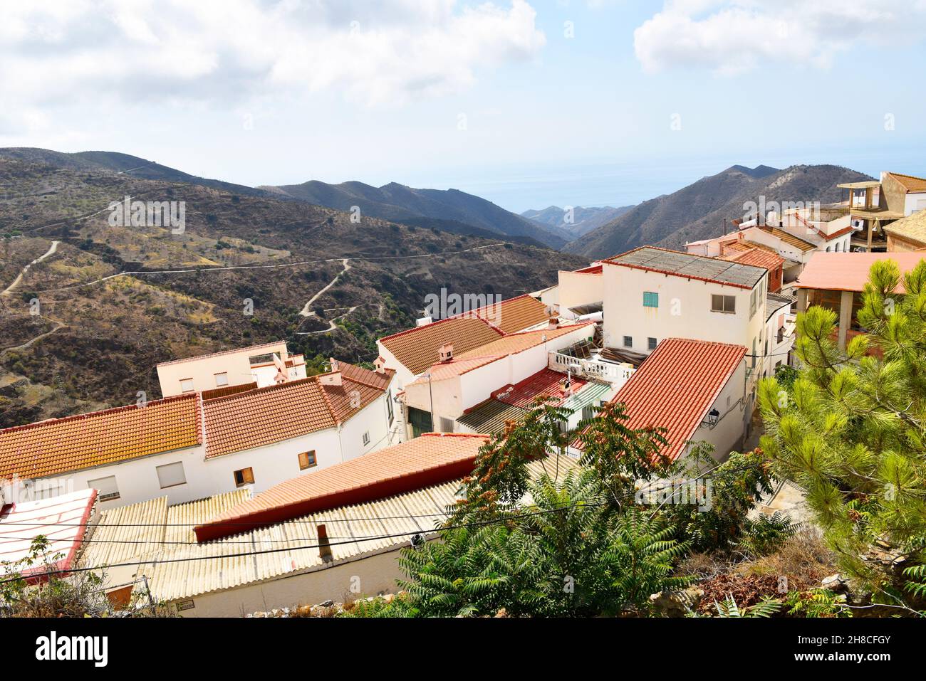 A View Over The Rooftops In The Village Of Polopos Granada Province 