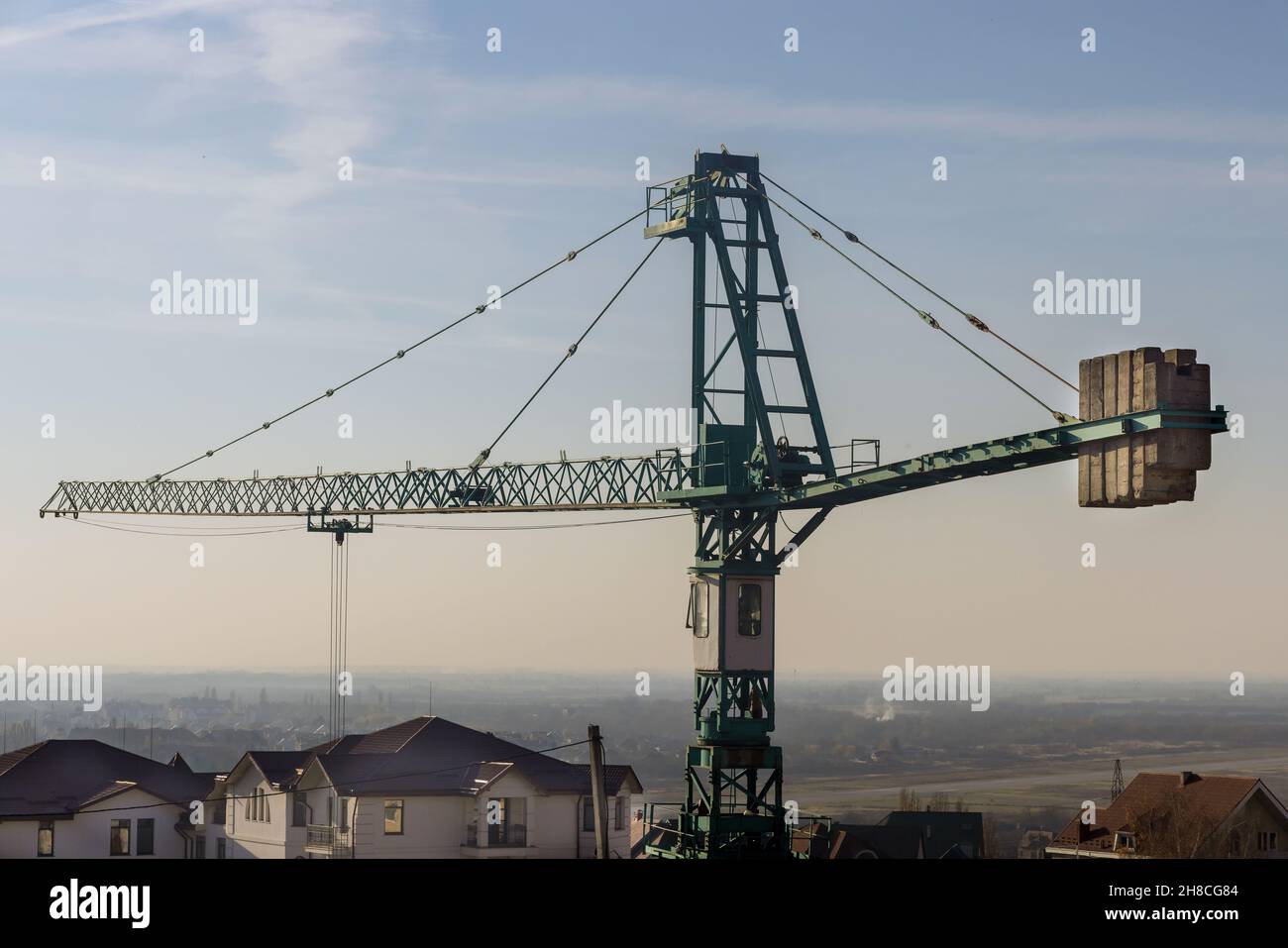New high rise tenement building construction a multi-storey building with tower cranes Stock Photo