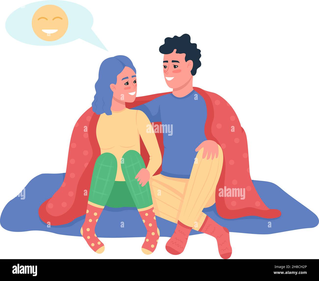 Couple happy talking semi flat color vector characters Stock Vector ...