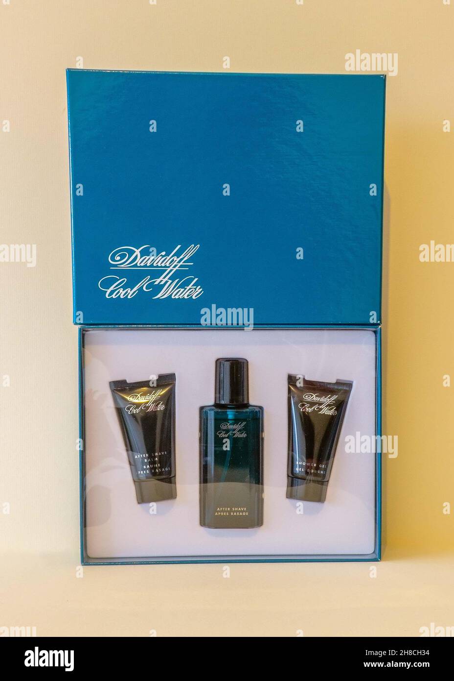 Box set of Aftershave and Shower gel for men Stock Photo