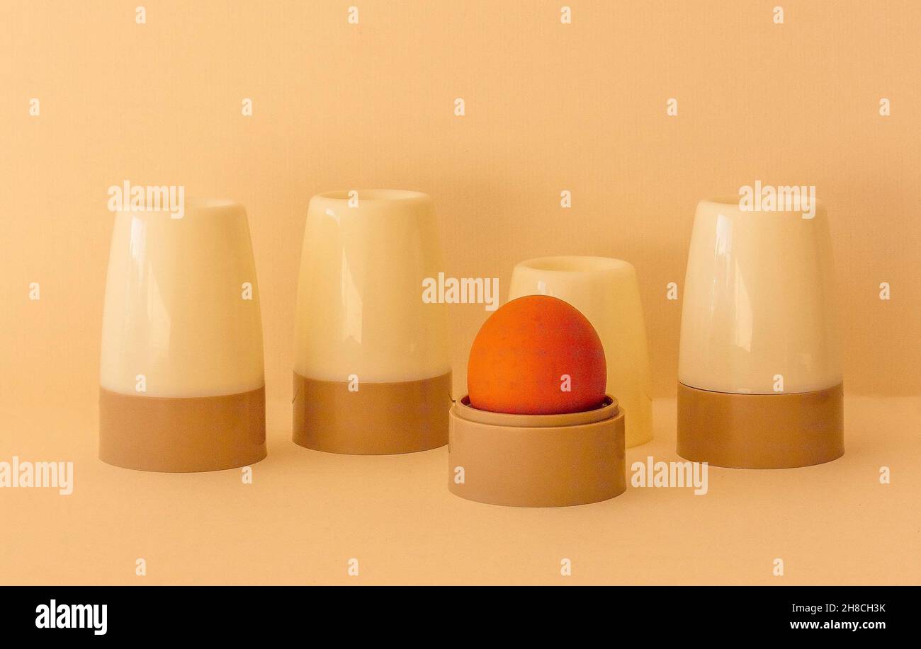 Egg cups for using at breakfast time Stock Photo