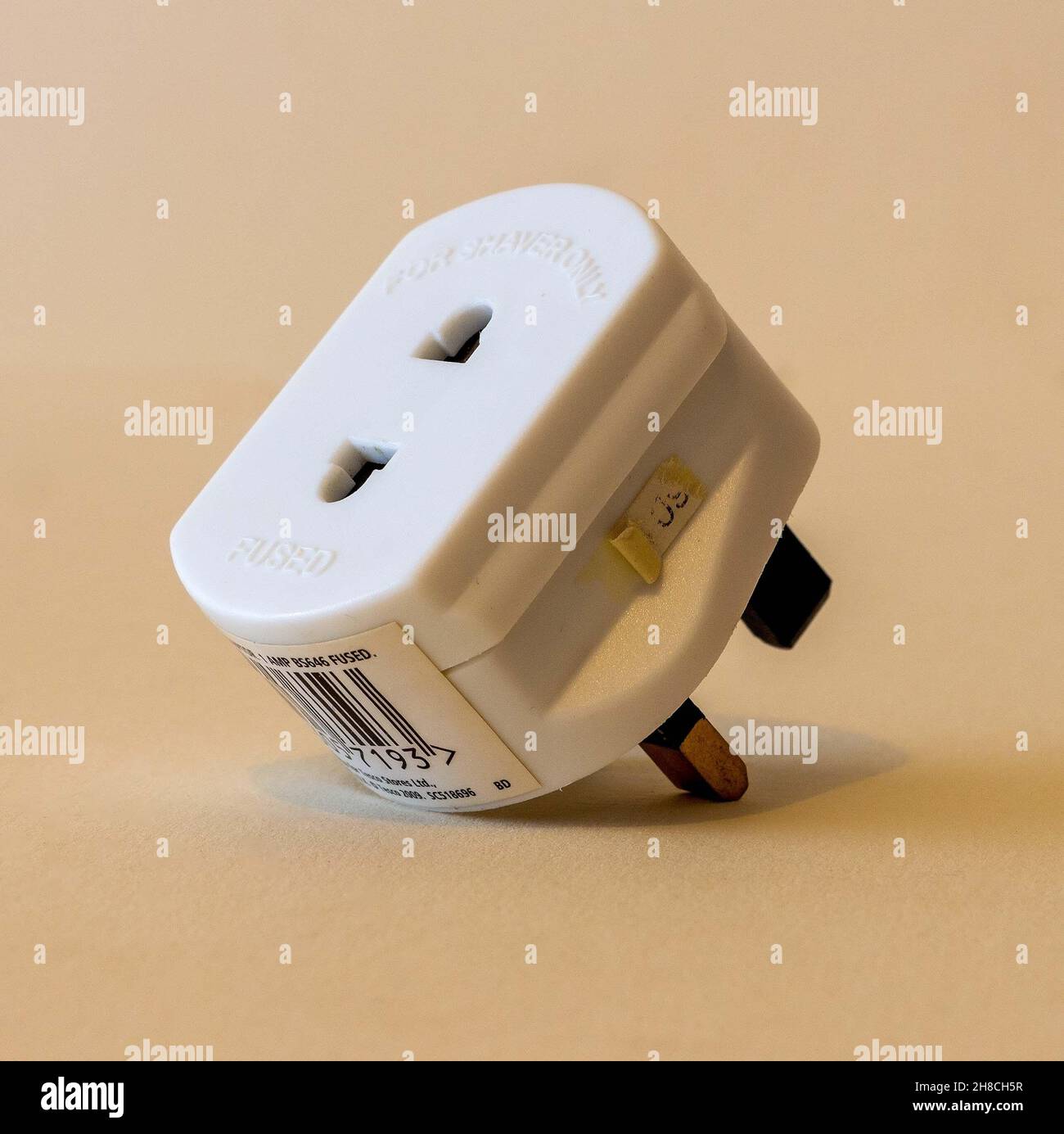 Two pin Electrical socket for use in Great Britain Stock Photo