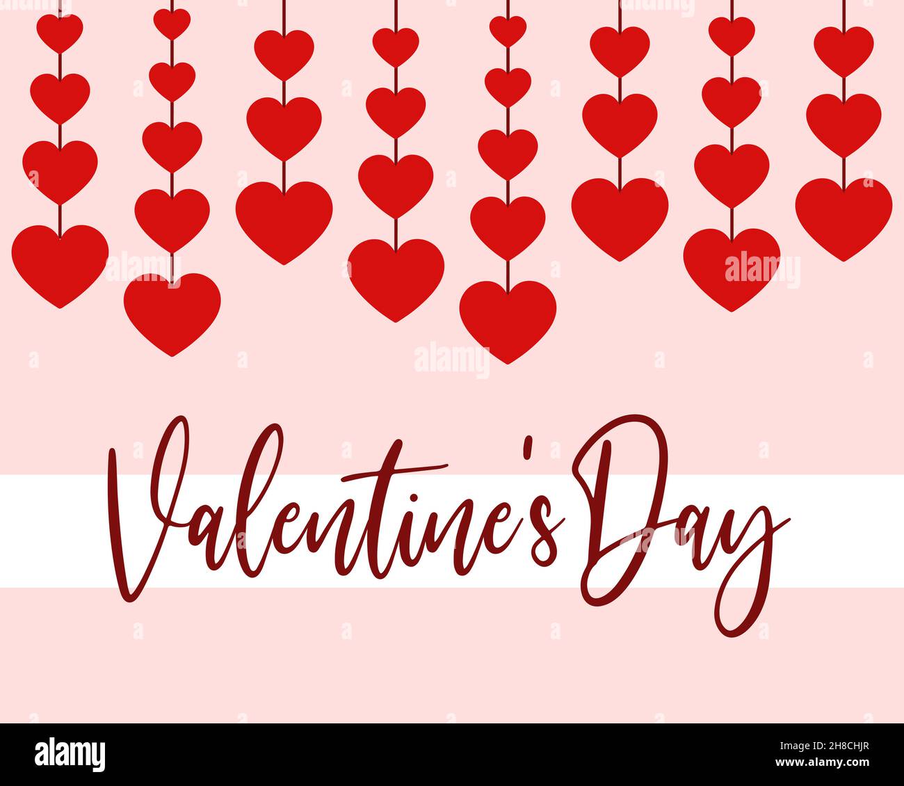Template with red hearts for valentines day Stock Vector Image & Art ...