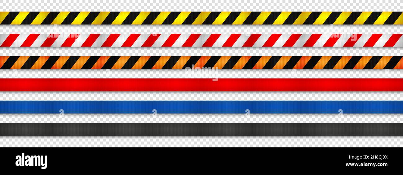 Realistic retractable caution belt. Crowd control strap barrier. Queue lines. Restriction border