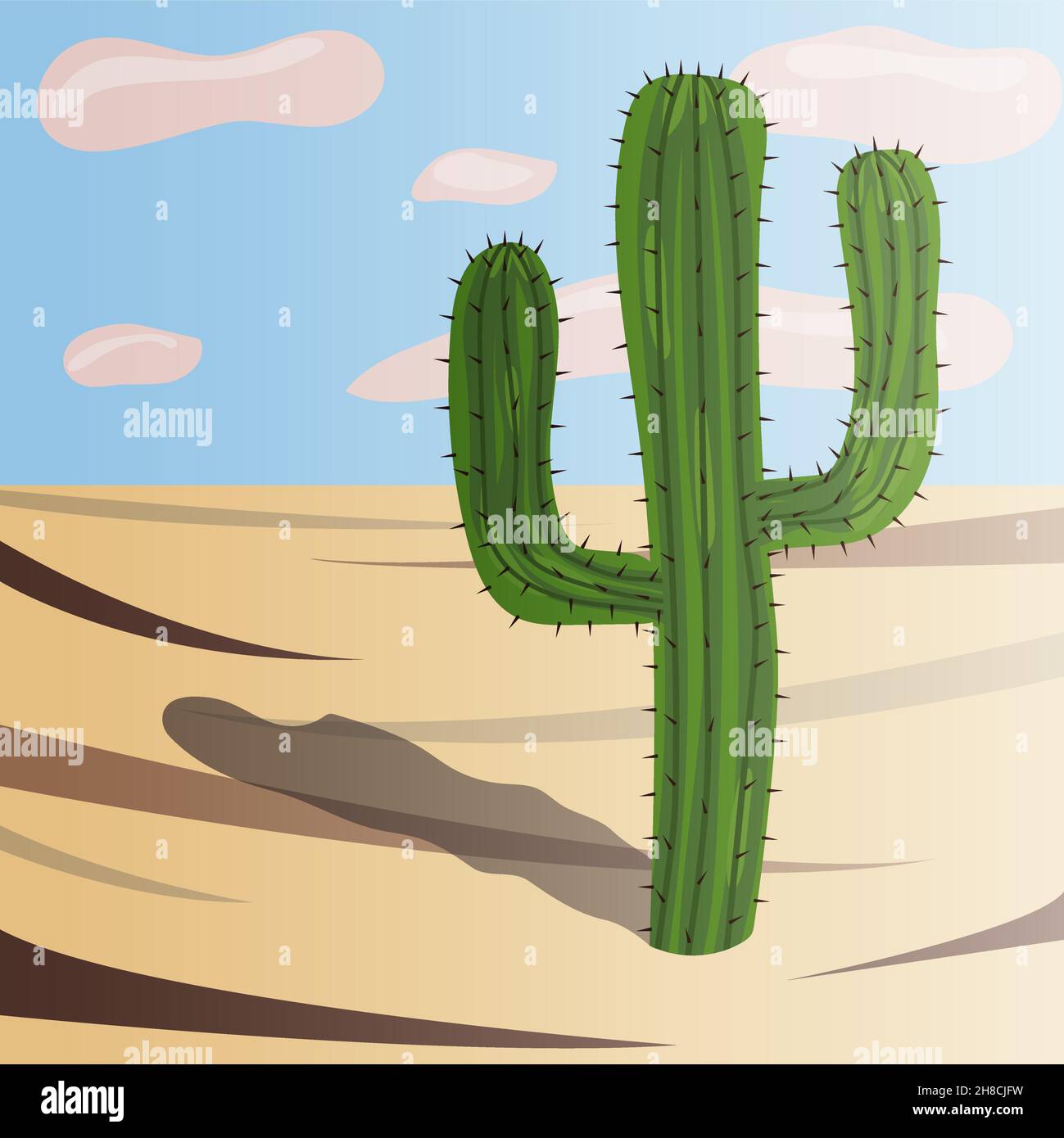 Green desert cactus Stock Vector Images - Alamy