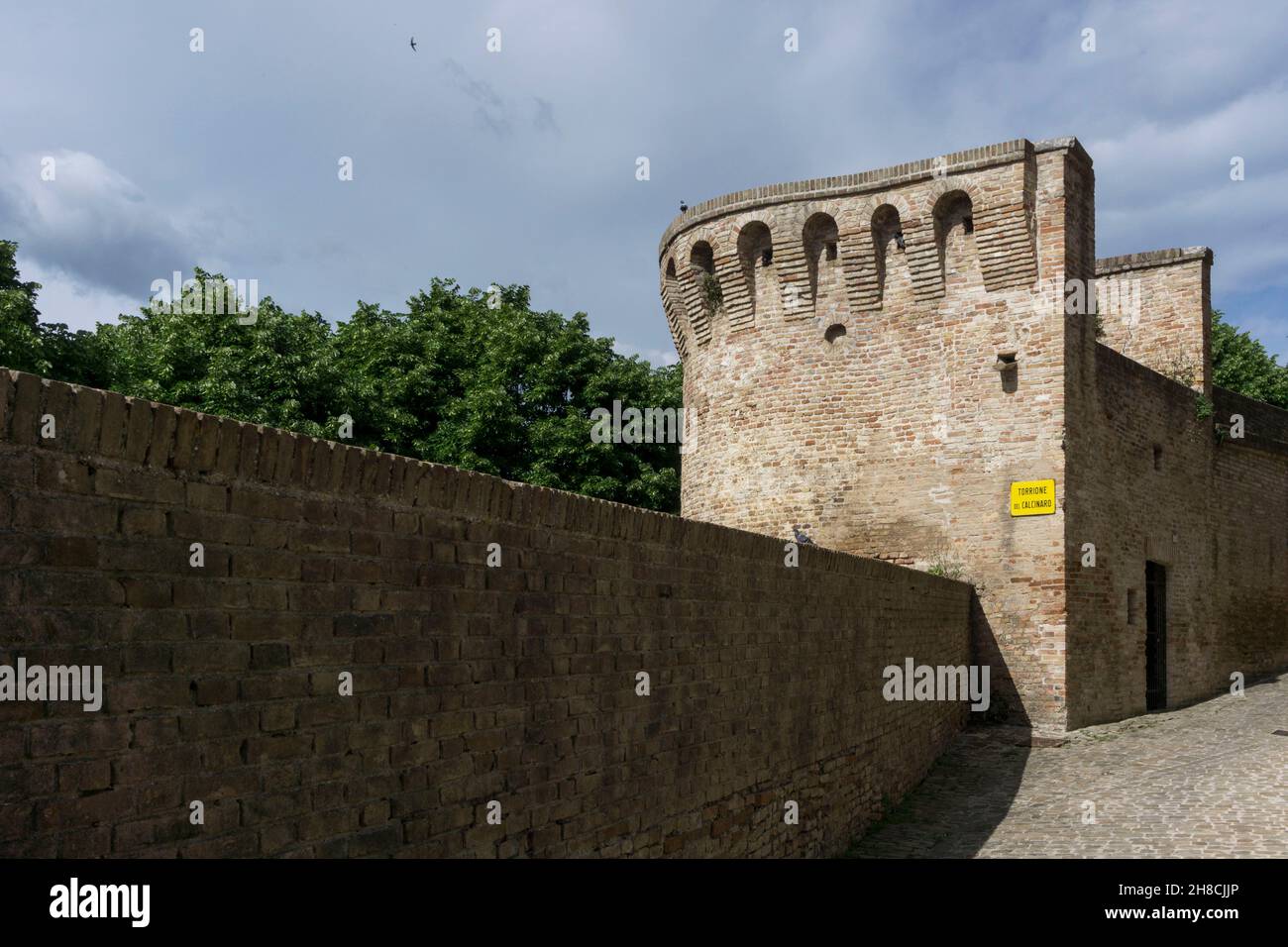 Old Town, Calcinaro Tower, Corinaldo, Marche, Italy, Europe Stock Photo