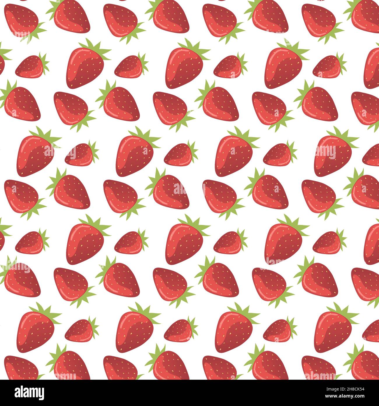 Seamless pattern with sweet red strawberries on white background Stock Vector
