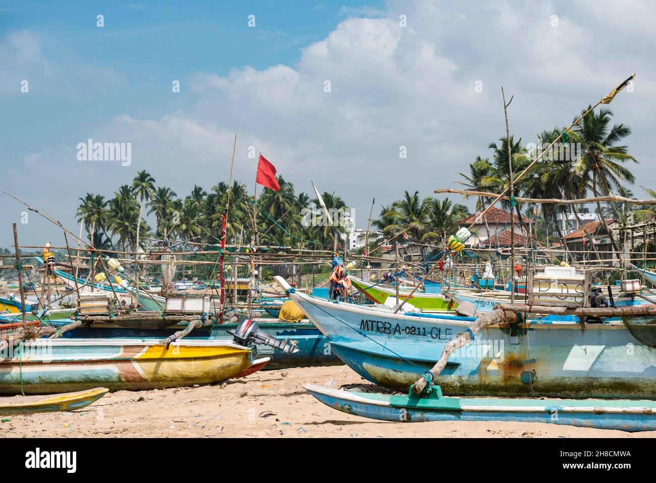 Sri Lanka, Southern Province, Sud du Sri Lanka, Süd Sri Lanka, South Sri Lanka, Dodanduwa, bateau de pêche Fischerboot, fischer boat Stock Photo