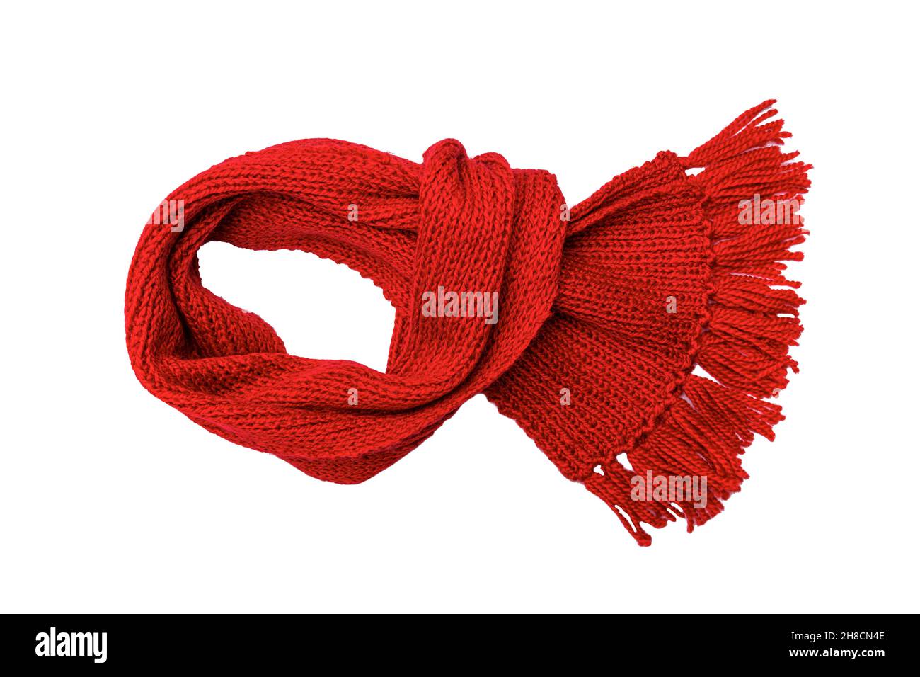 Warm winter scarf on a white background Stock Photo Alamy