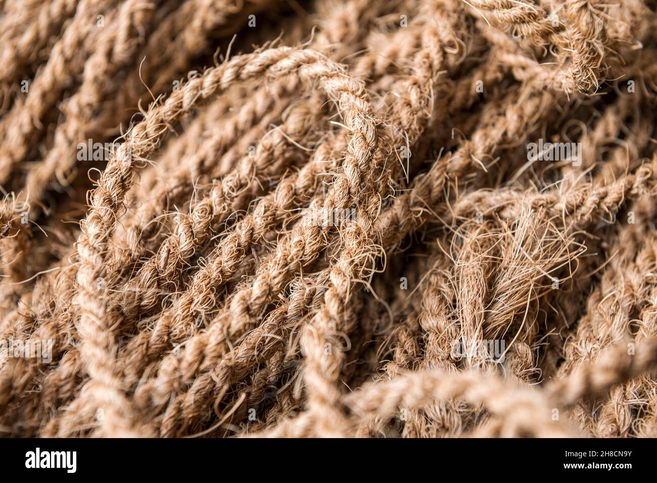 Sri Lanka, la province d'Uva, Uva Province, the Uva Province, corde en fibre de coco, Kokosfaser Seil, coconut fiber rope Stock Photo