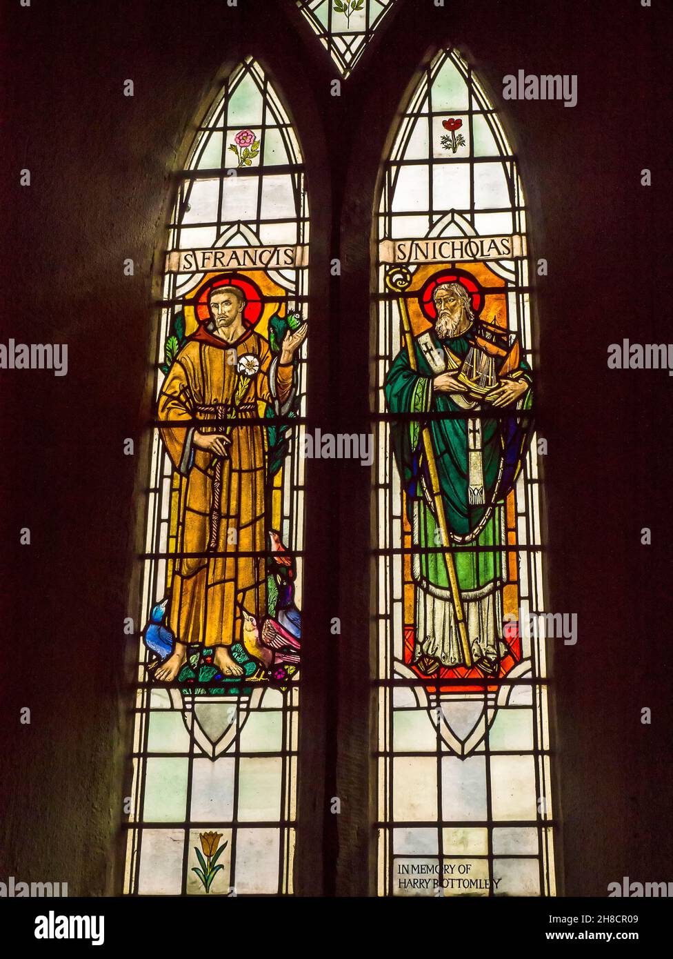 Stained Glass Windows in All Hallows Church in the village of Great