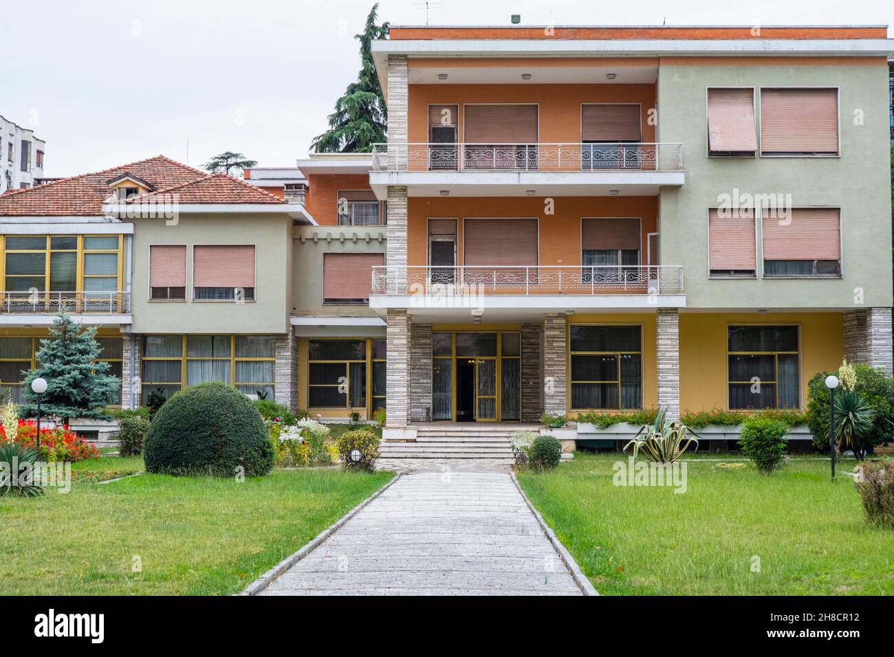 Ish-Vila e Enver Hoxhës, Enver Hoxha's Former Residence, Blloku, Tirana, Albania Stock Photo