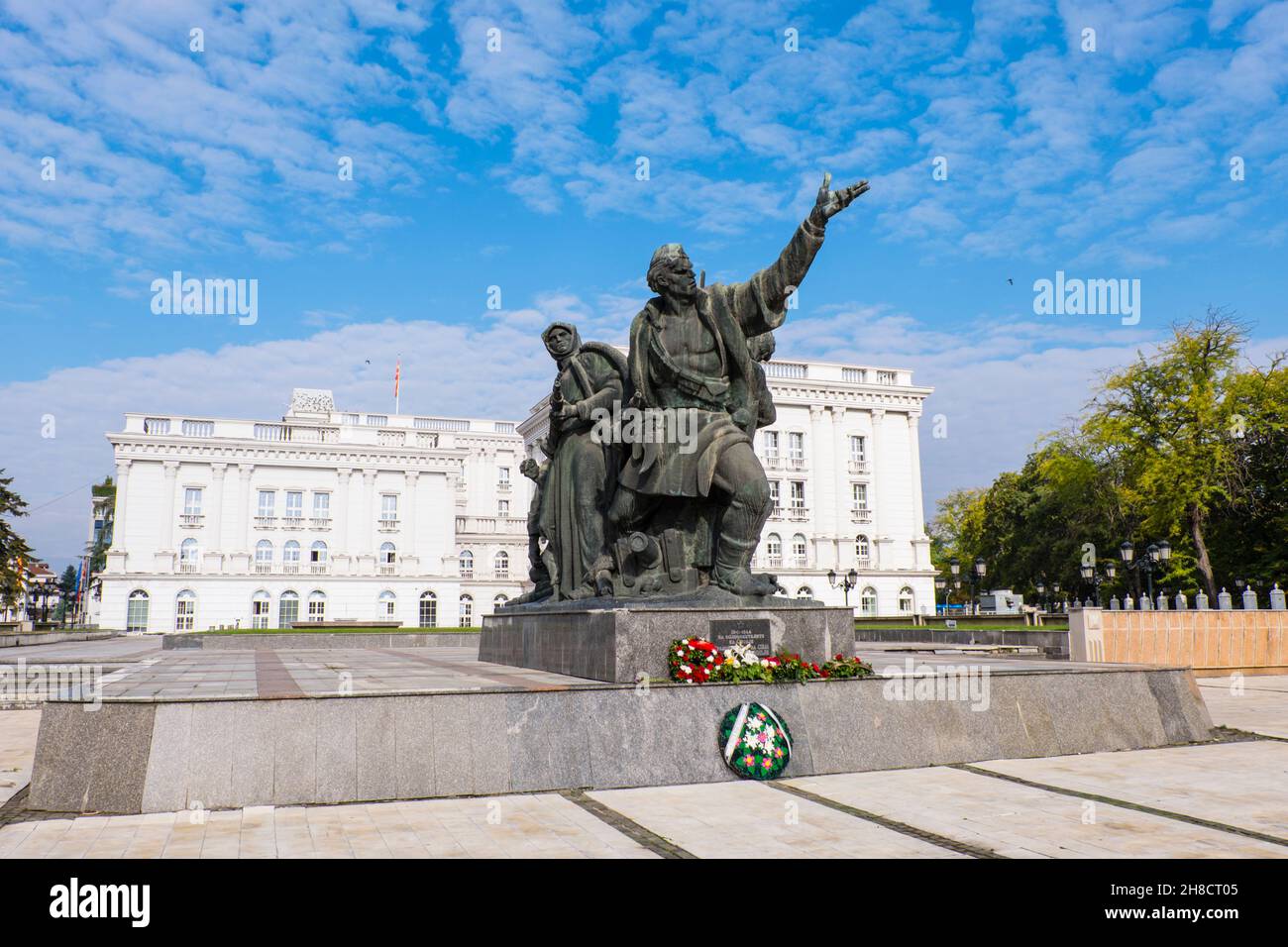 Monument to the Macedonian Liberators, Skopje, North Macedonia Stock Photo