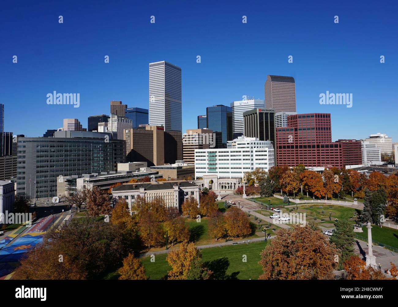 Civic park from Downtown Denver Stock Photo
