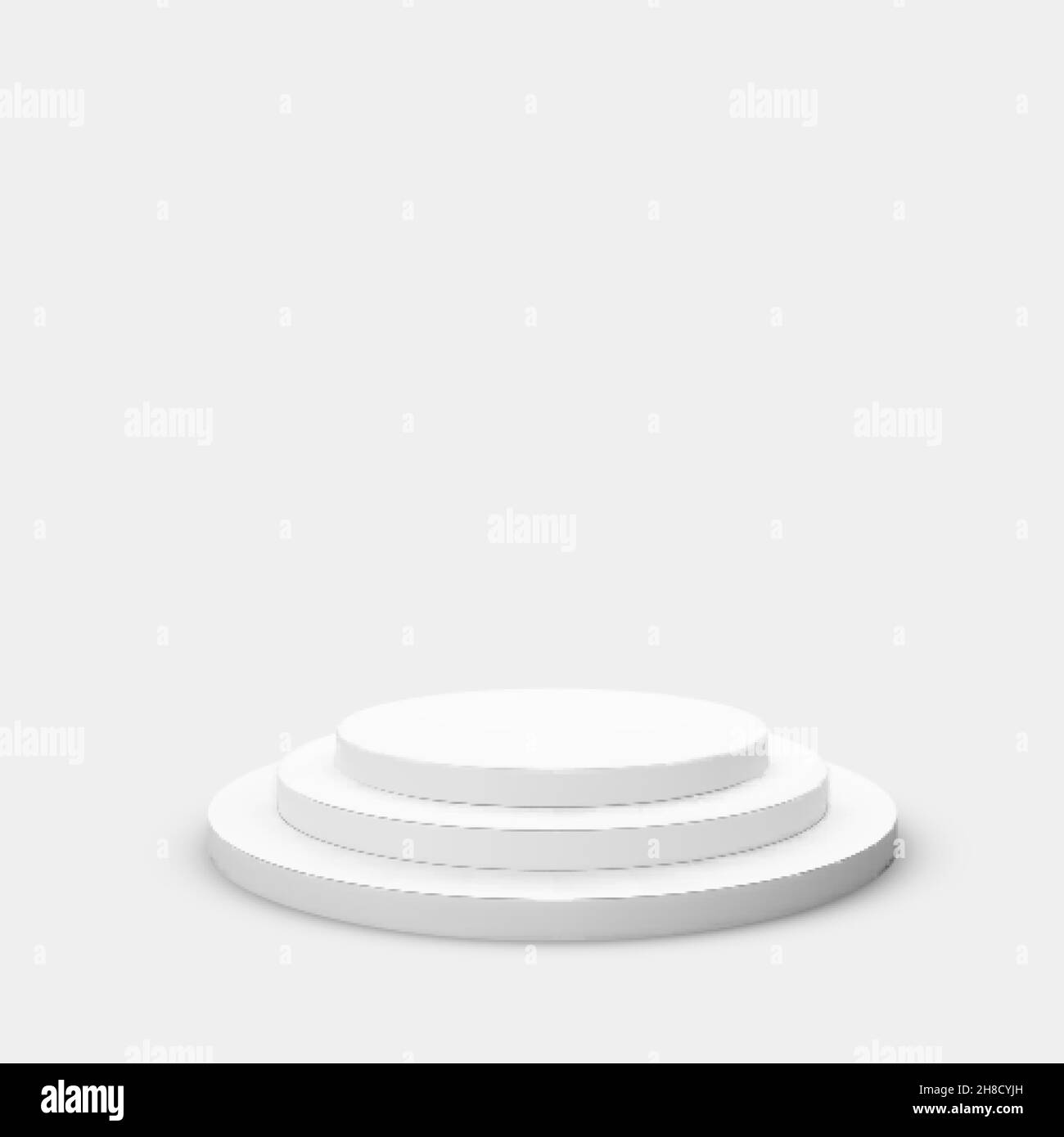 Realistic 3d stage. White podium or scene. Empty studio with podium for advertising design. Vector illustration Stock Vector