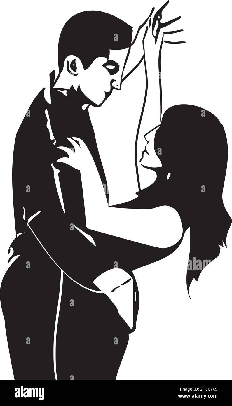 Abstract illustration of Latino Dancing couple Stock Vector