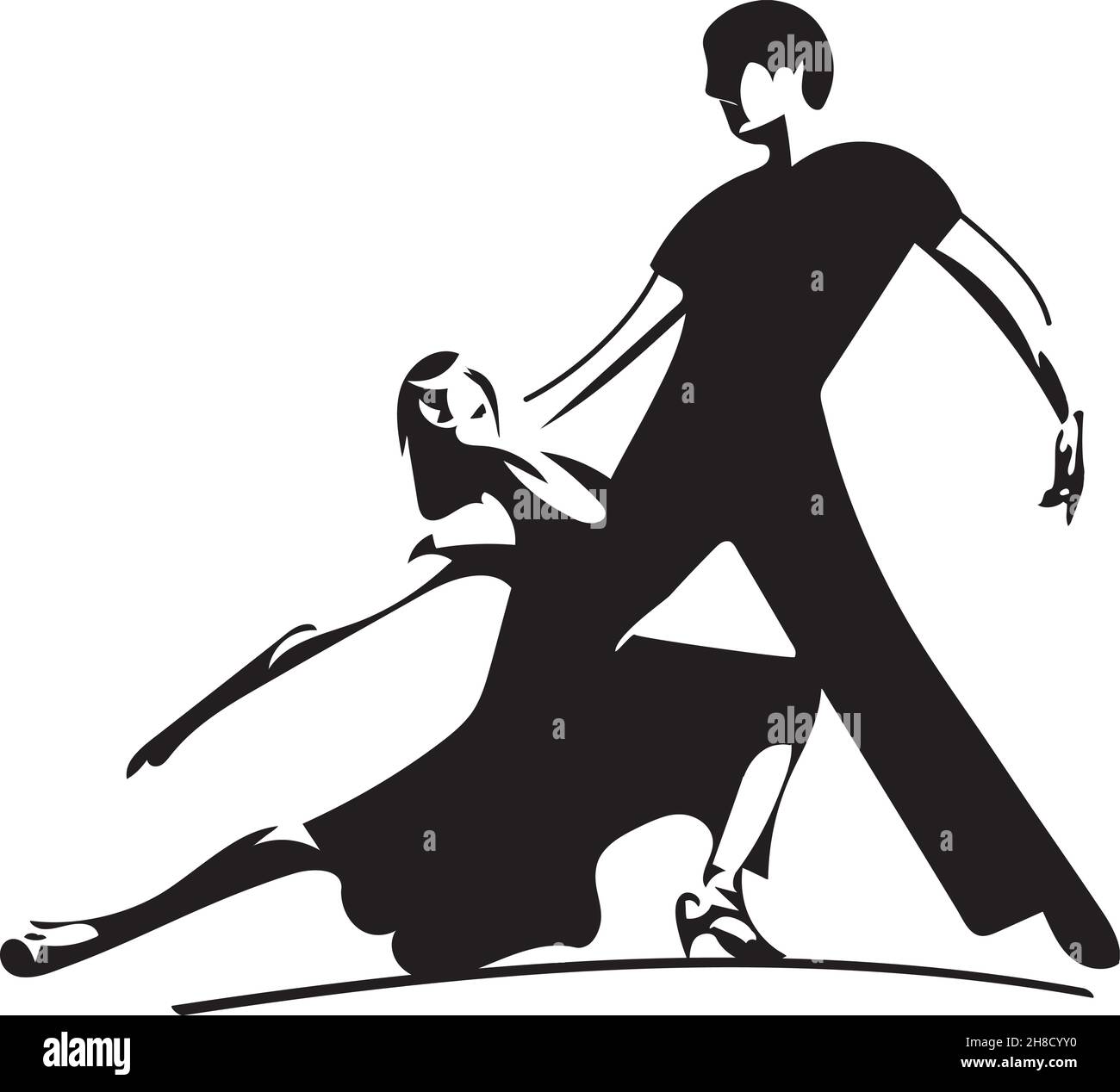 Abstract illustration of Latino Dancing couple Stock Vector