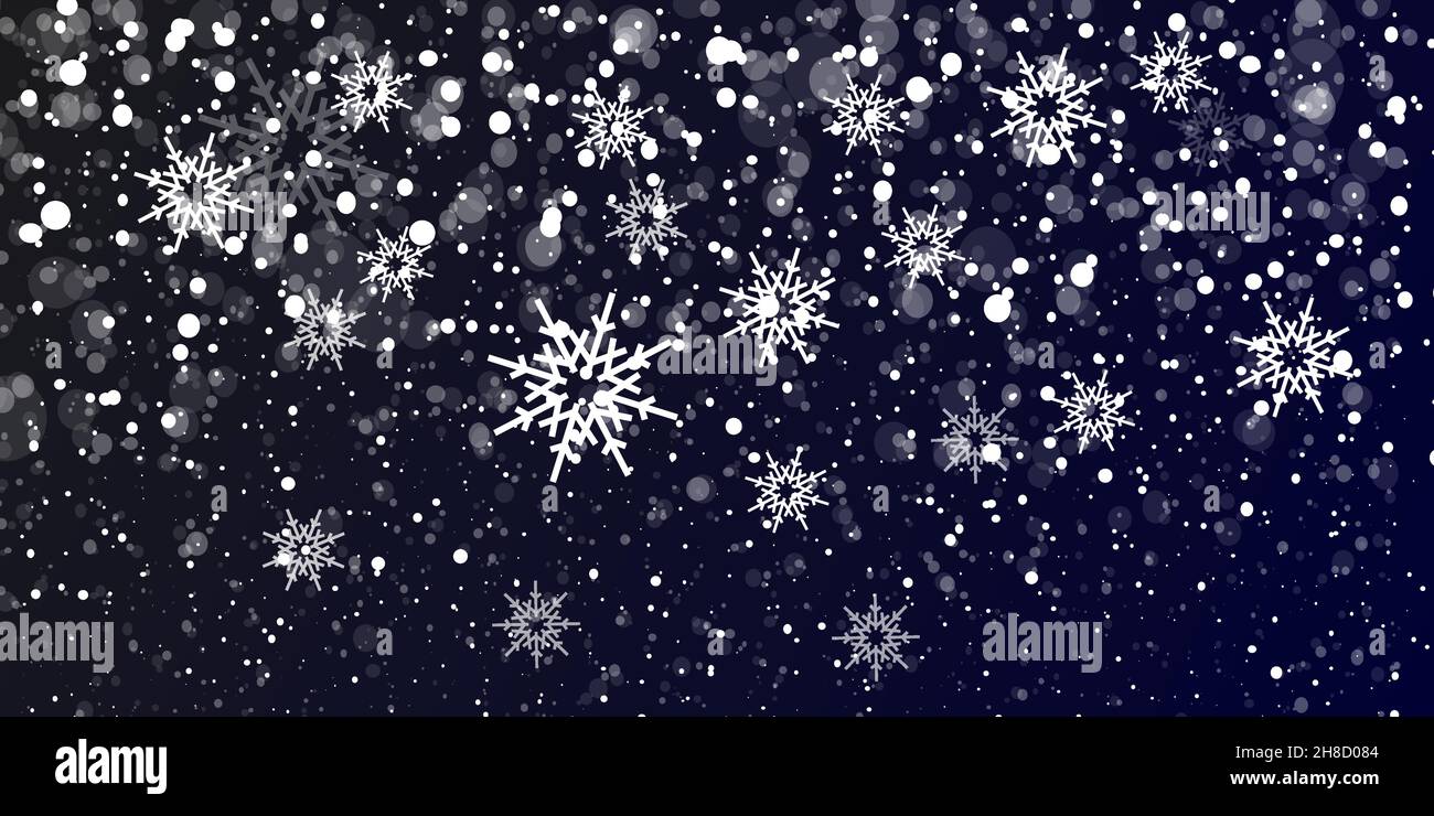 Snow falling. Snow. Effect falling snow. Realistic snow overlay background.  Stock Vector