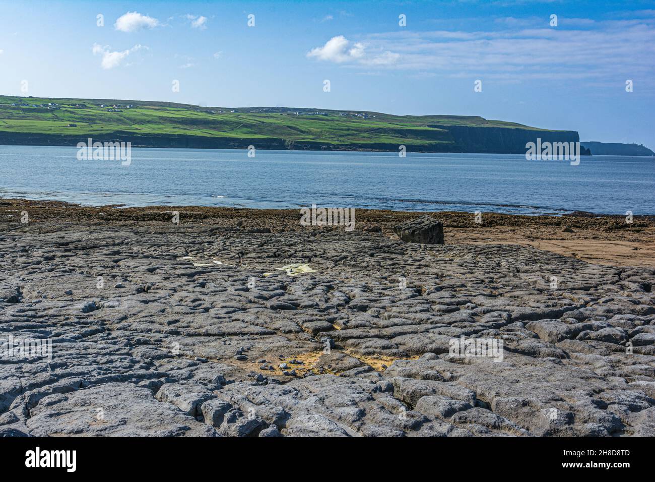 Rocks and coast along the Doolin port, Ireland, Europe Stock Photo