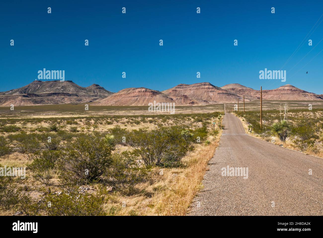 Sierra de Las Uvas, FAA radar facility atop Magdalena Peak, County Road