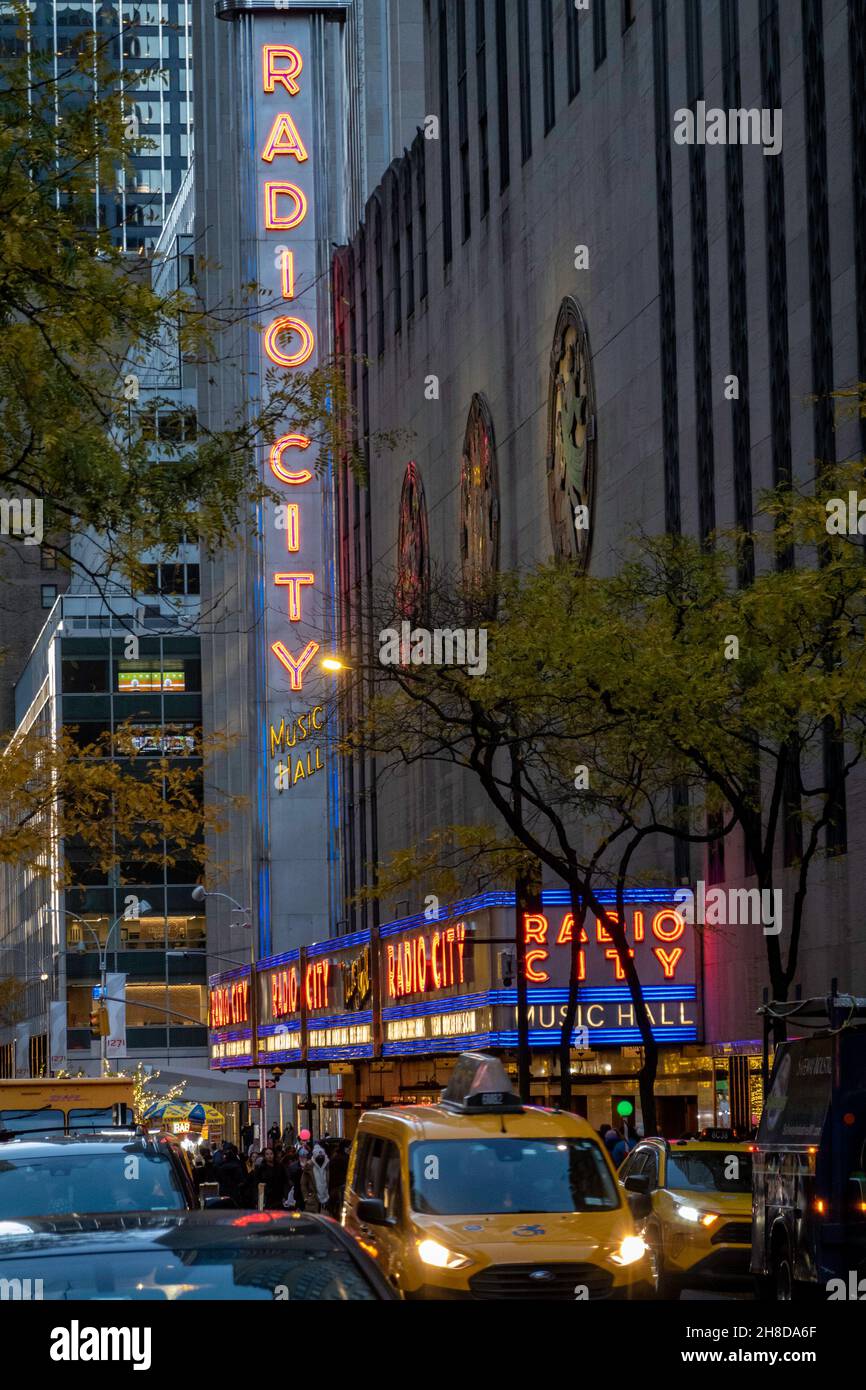 Radio City Music Hall is a popular destination at Christmas season in New York City, USA  2022 Stock Photo