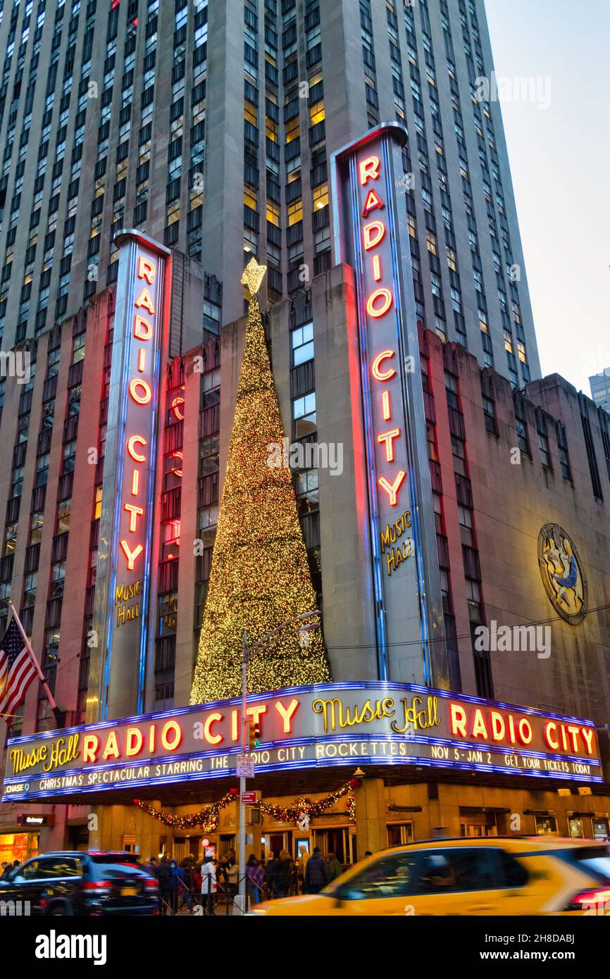 Radio City Music Hall is a popular destination at Christmas season in New  York City, USA Stock Photo - Alamy