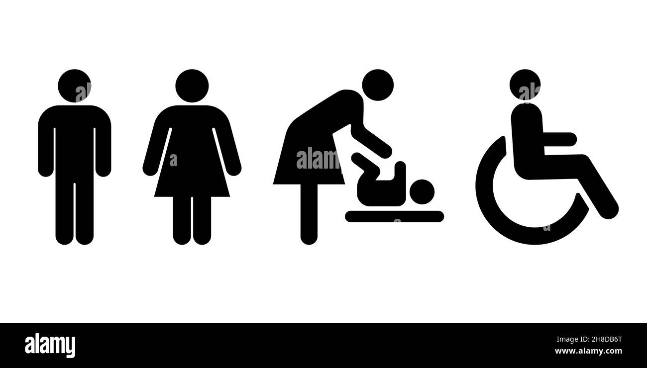 WC toilet icon symbol set Stock Vector