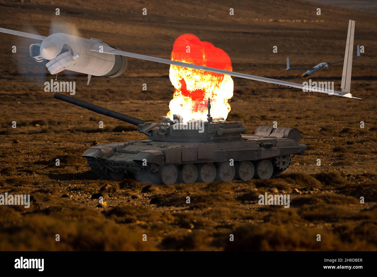 Loitering Munnition during the demonstration of combat capabilities ...