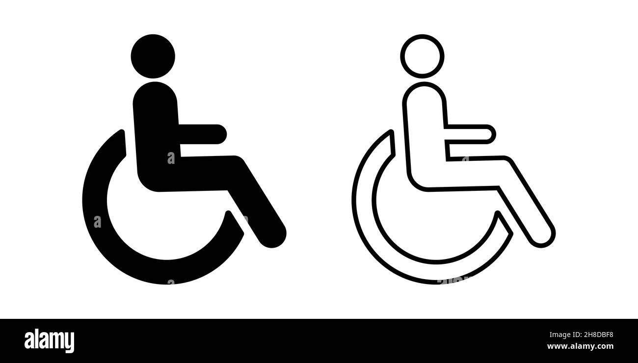 Wheelchair icon symbol set simple design Stock Vector