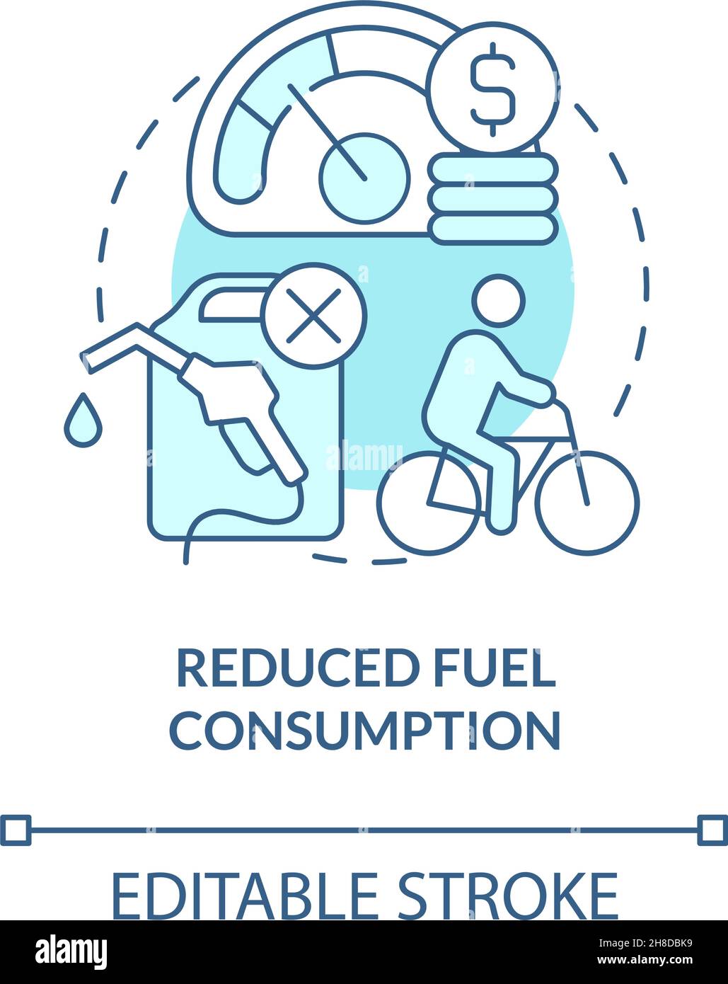 Reduced fuel consumption blue concept icon Stock Vector Image & Art Alamy