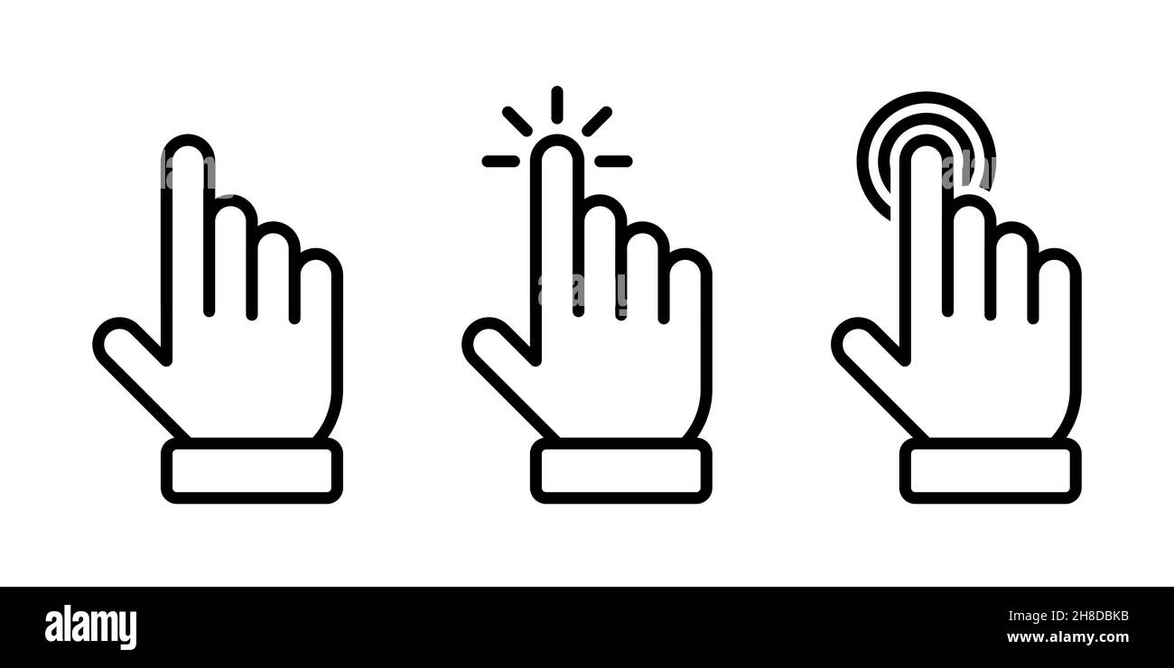 Cursor hand icon set line style Stock Vector Image & Art - Alamy