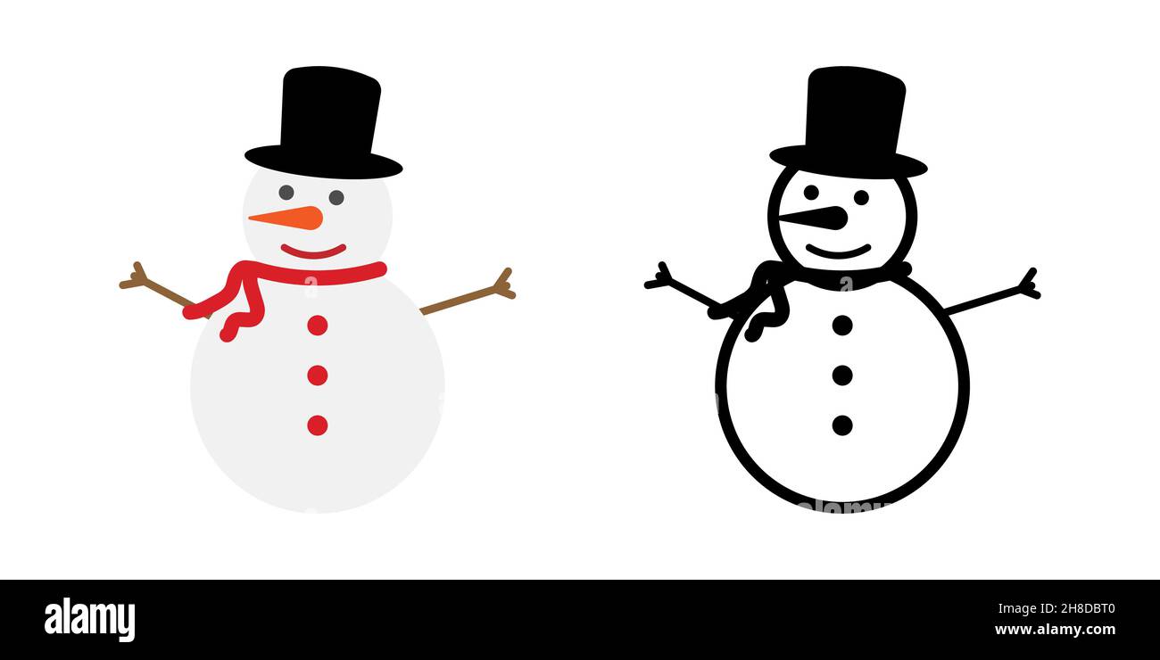 Snowman icon symbol simple design Stock Vector
