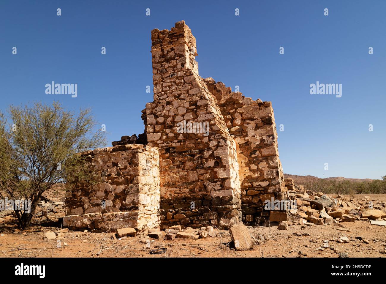 Ruins of an old stone building in a desert Stock Photo Alamy