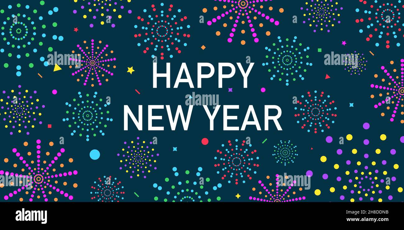 Happy new year fireworks background Stock Vector Image & Art - Alamy