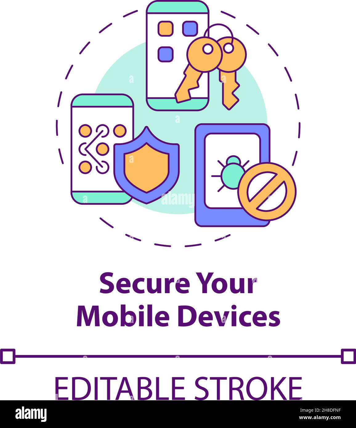 Mobile devices security concept icon Stock Vector Image & Art - Alamy